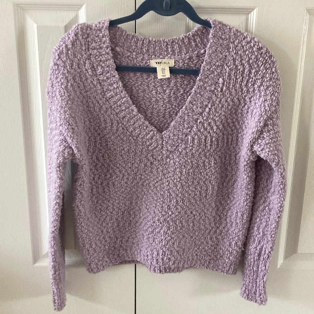 Yes/Lola V-Neck Purple Sweater